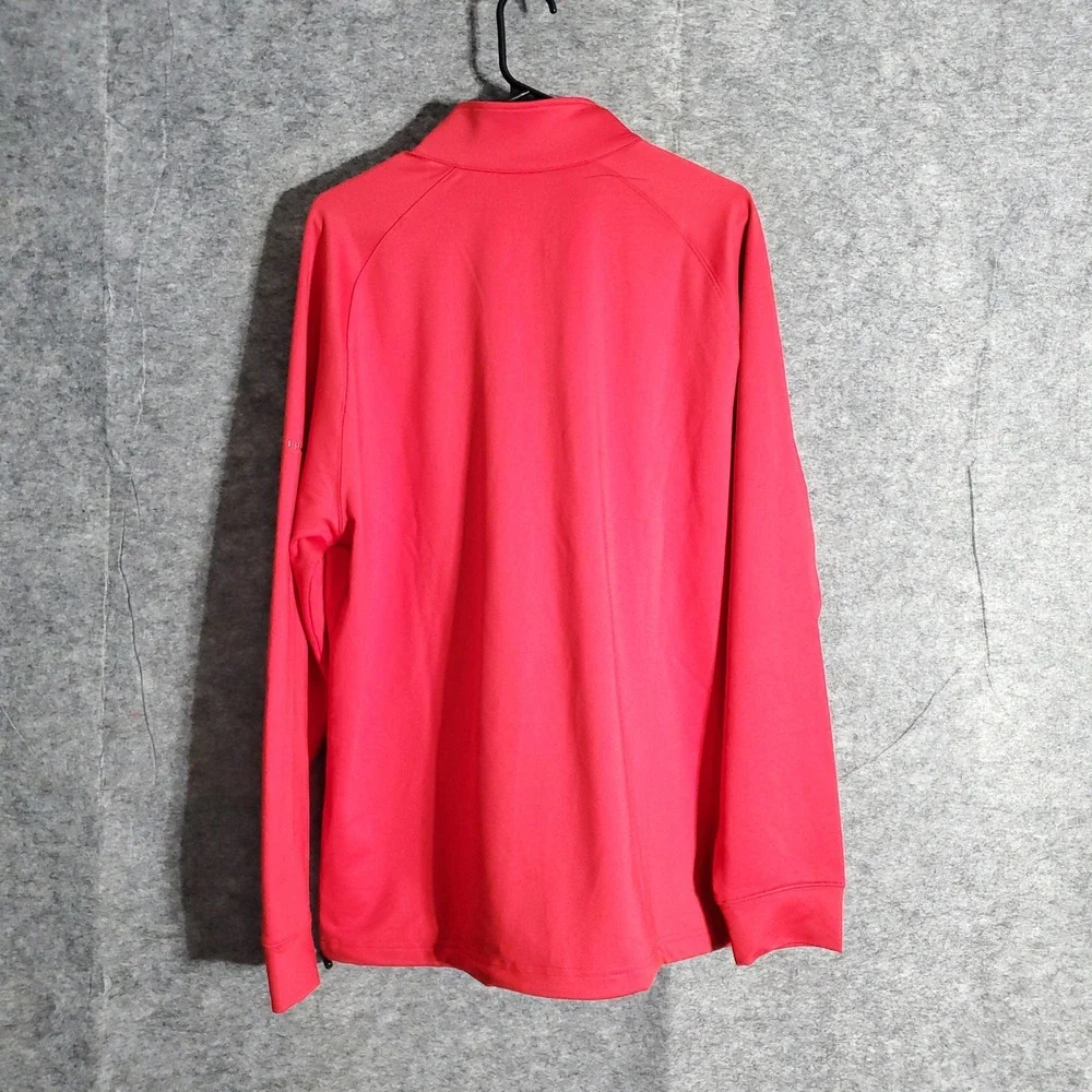 Dunning Golf Pullover Men L Red 1/4 Zip Long Sleeve NJ Foundation Athletic Solid